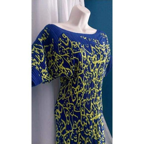 Lily and Taylor Elizeh Blue and Yellow Dress Womens Size 4 - Picture 1 of 9